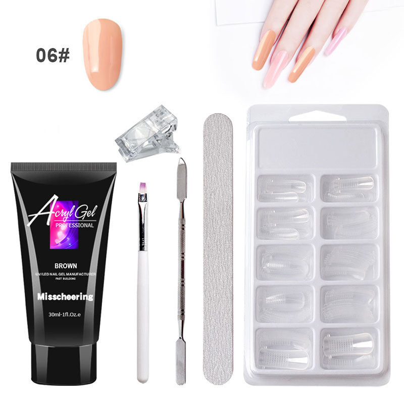Nail Art Painless Extension Gel Without Paper Holder Quick Model Painless Crystal Gel Set