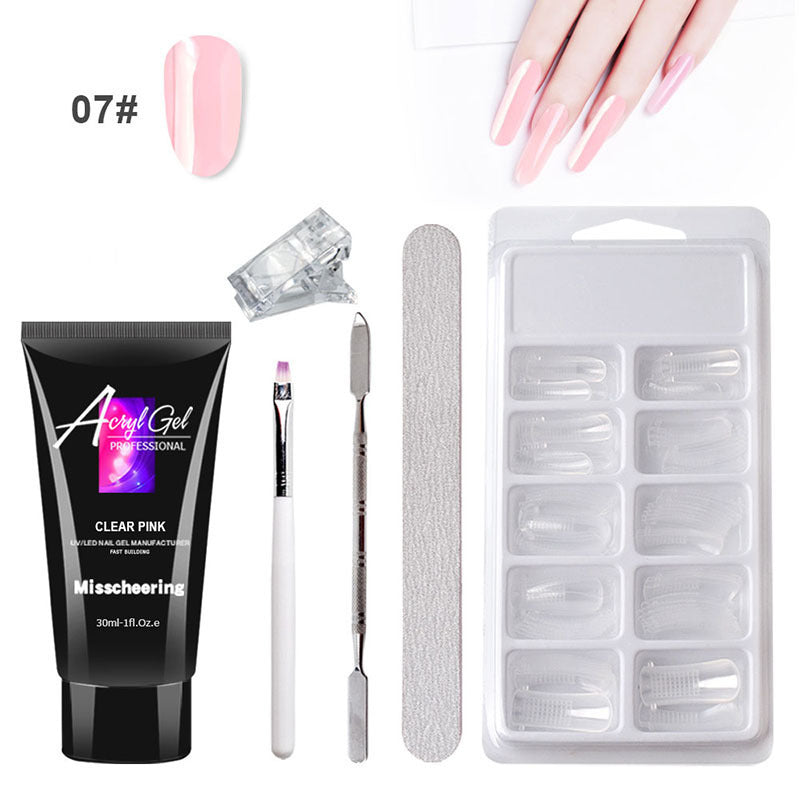 Nail Art Painless Extension Gel Without Paper Holder Quick Model Painless Crystal Gel Set