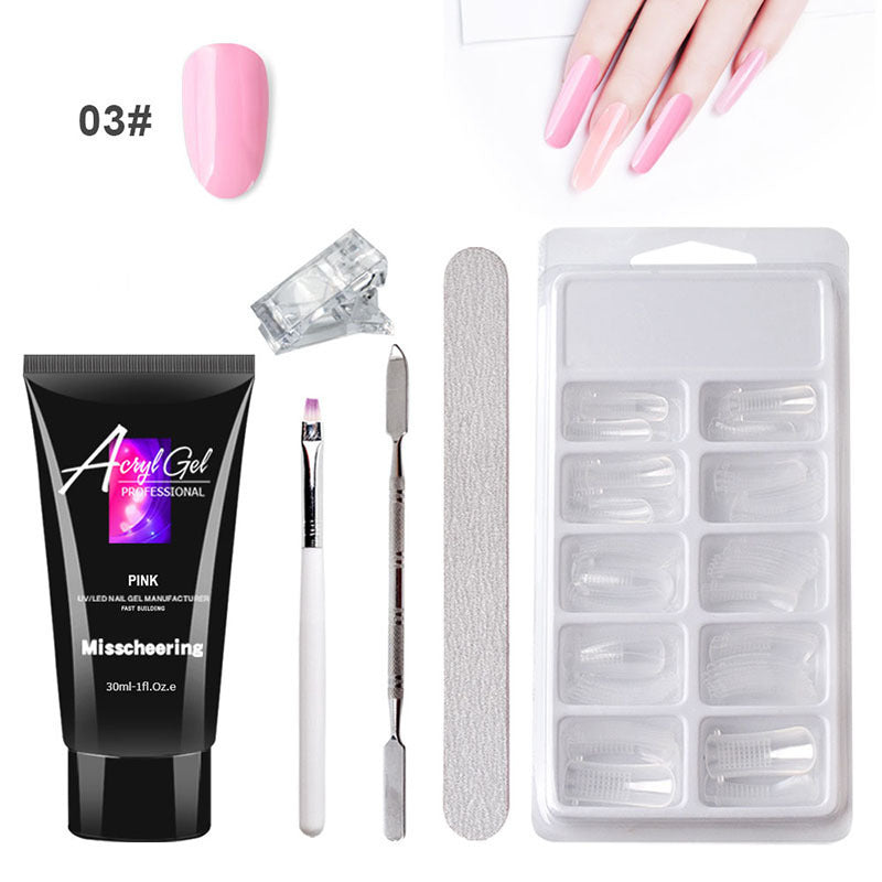 Nail Art Painless Extension Gel Without Paper Holder Quick Model Painless Crystal Gel Set