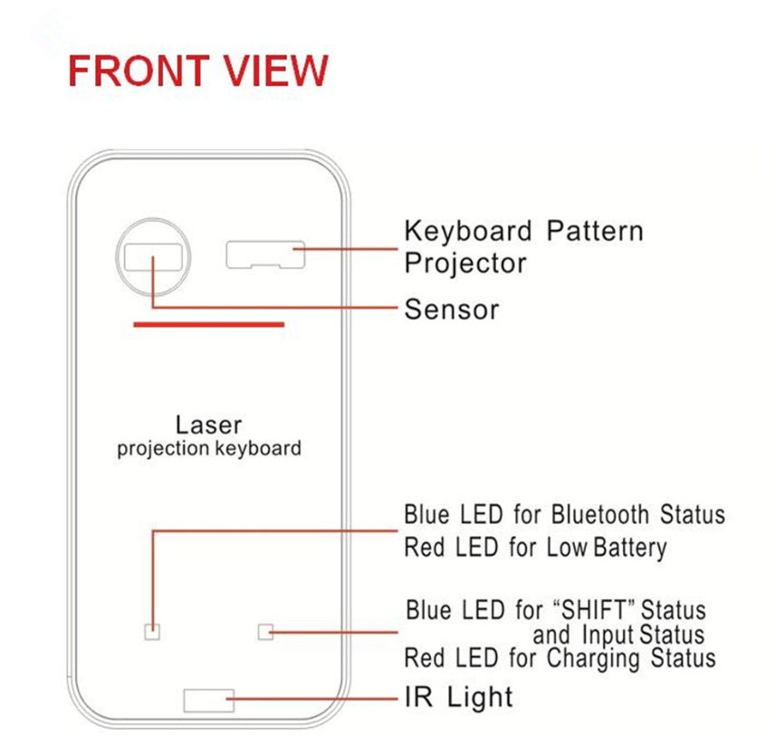 Virtual Laser Keyboard Bluetooth Wireless Projector Phone Keyboard With Mouse Function