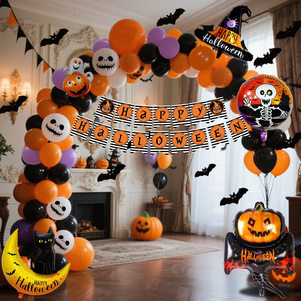 Halloween Party Decoration Hanging Flag Balloon Set