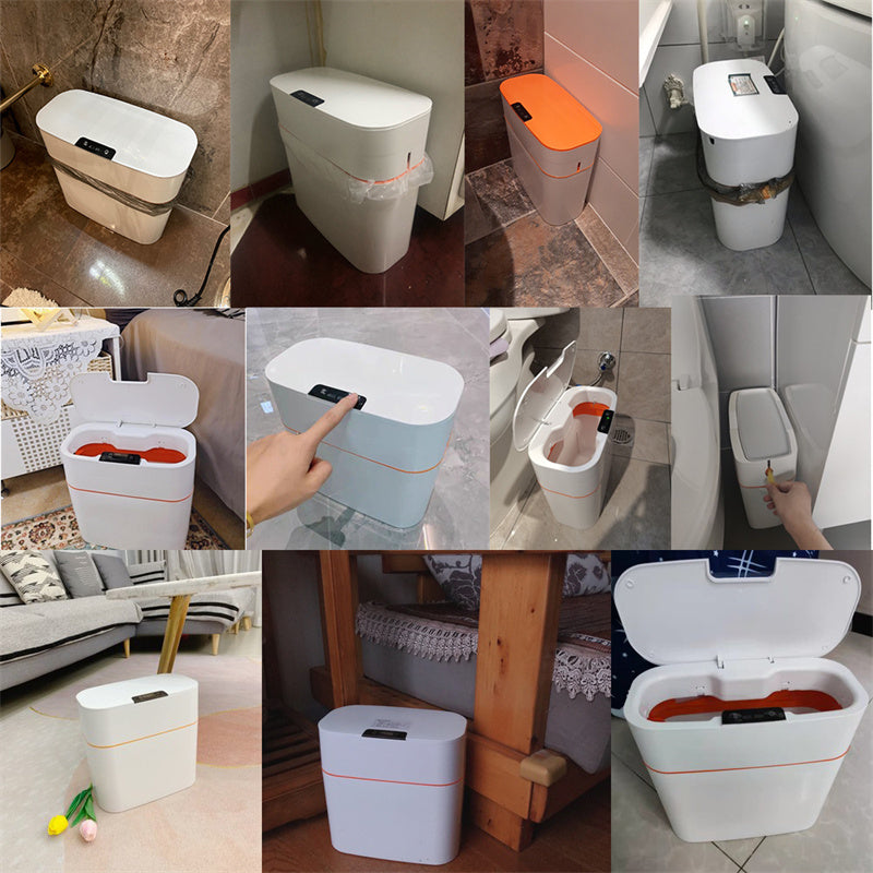 Automatic Smart Dustbin Smart Trash Can With Lid For Bedroom And Living Room Kitchen Storage Box Trash Can Induction Small Car Box Smart Trash Bin