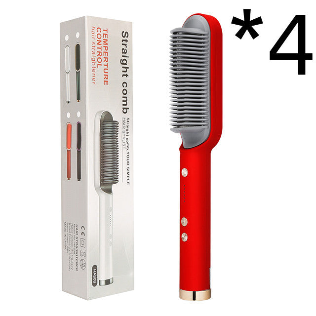 Hair Straightener Hot Comb Negative Ion Curling Tong Dual-purpose Electric Hair Brush New 2 In 1