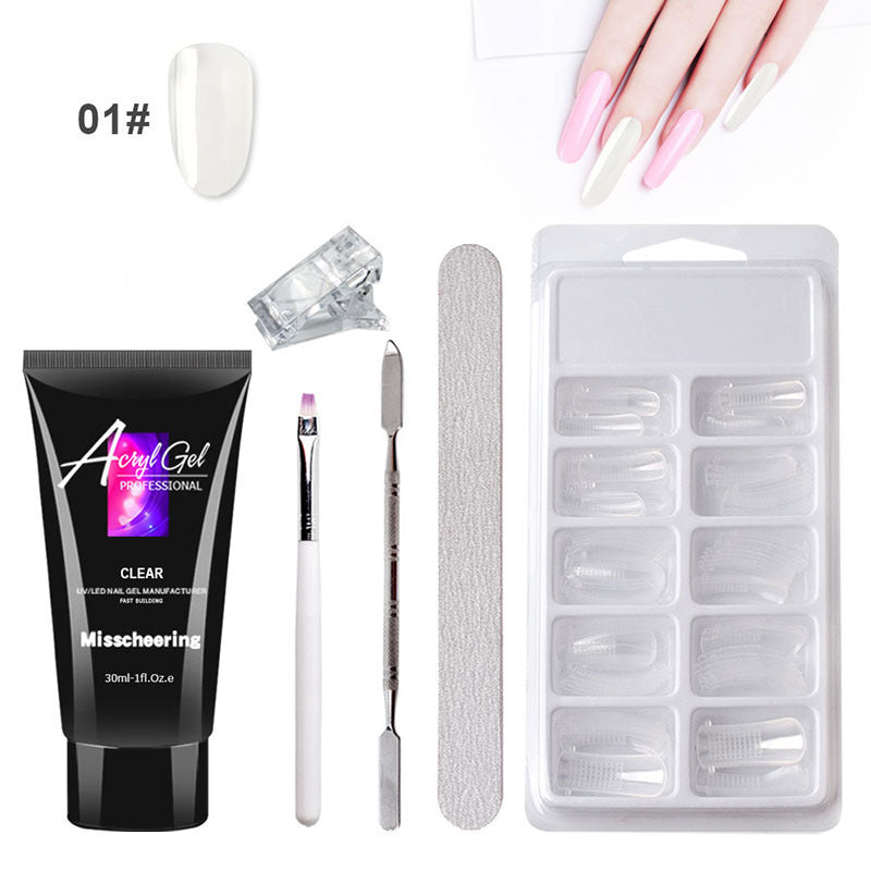 Nail Art Painless Extension Gel Without Paper Holder Quick Model Painless Crystal Gel Set
