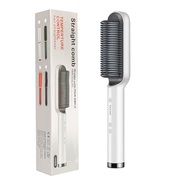 Hair Straightener Hot Comb Negative Ion Curling Tong Dual-purpose Electric Hair Brush New 2 In 1