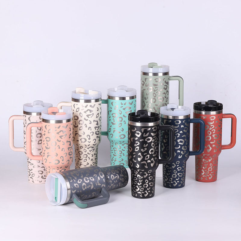 Stainless Steel Coffee Cup 1200ML Spill Proof Vacuum Tumbler With Lid Tapered Mug Gifts For Valentine Lover Suitable For Car Gym Office Travel