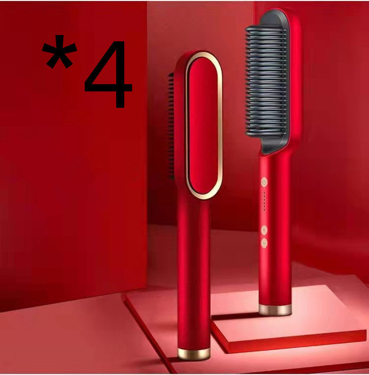 Hair Straightener Hot Comb Negative Ion Curling Tong Dual-purpose Electric Hair Brush New 2 In 1