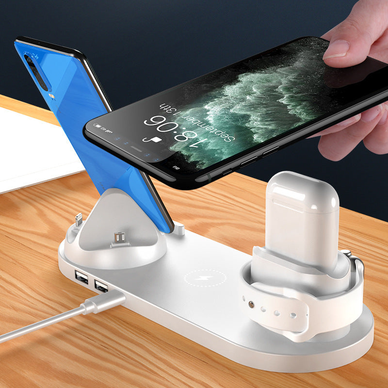 IPhone Wireless Fast Charger For Phone Fast Charging Pad For Phone Watch 6 In 1 Charging Dock Station