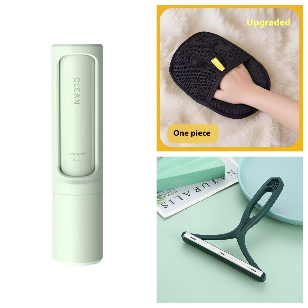 Reusable Pet Hair Remover Brush Lint Roller Portable Effective Self Cleaning Tool