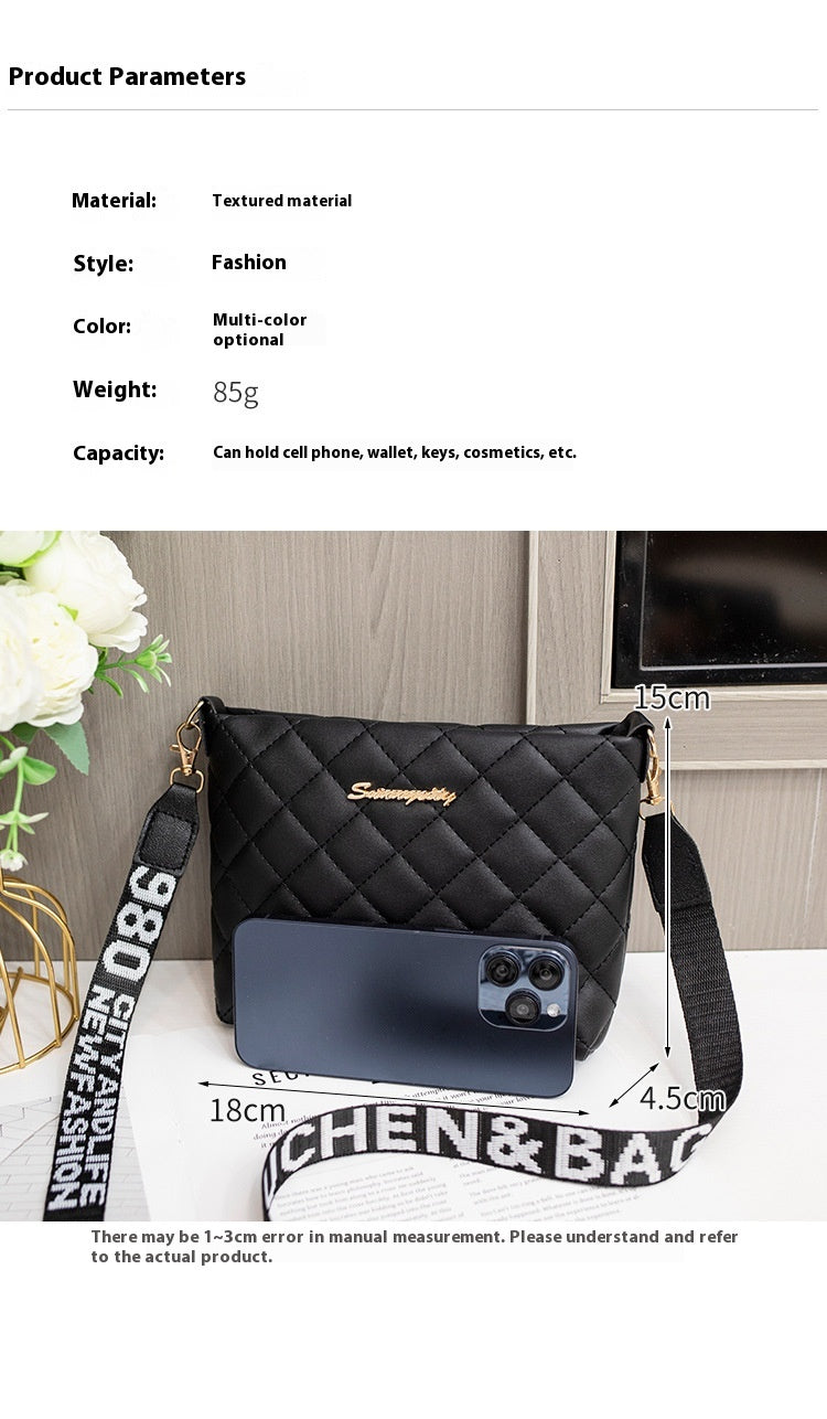 Women Trend Lingge Embroidery Female Shoulder Bags Fashion Chain Ladies Crossbody Purse