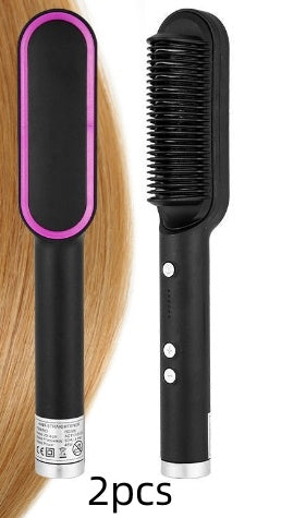 Hair Straightener Hot Comb Negative Ion Curling Tong Dual-purpose Electric Hair Brush New 2 In 1