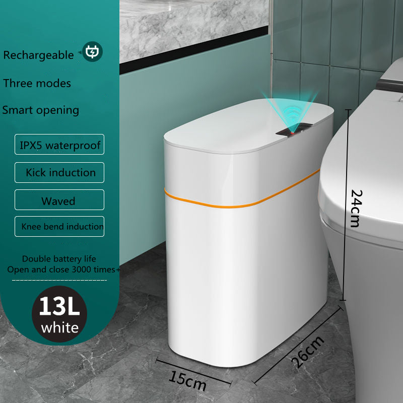 Automatic Smart Dustbin  Smart Trash Can With Lid For Bedroom And Living Room Kitchen Storage Box Trash Can Induction Small Car Box Smart Trash Bin