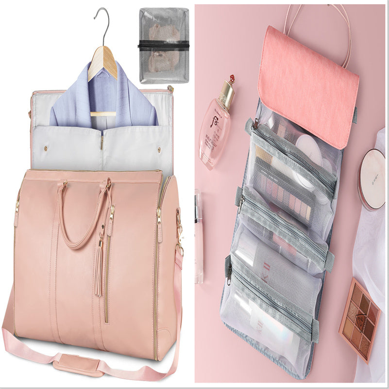 Women's Waterproof Large Capacity Handbag Folding Travel Duffle Bag Suit Bag