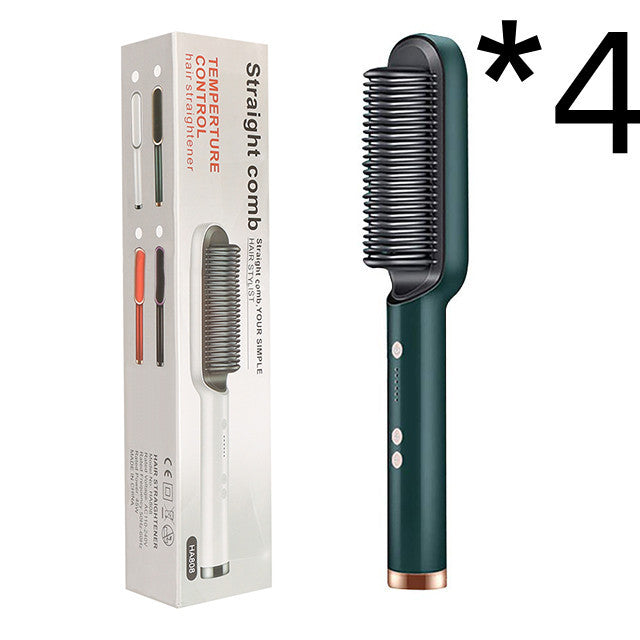 Hair Straightener Hot Comb Negative Ion Curling Tong Dual-purpose Electric Hair Brush New 2 In 1