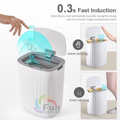 Automatic Smart Dustbin  Smart Trash Can With Lid For Bedroom And Living Room Kitchen Storage Box Trash Can Induction Small Car Box Smart Trash Bin