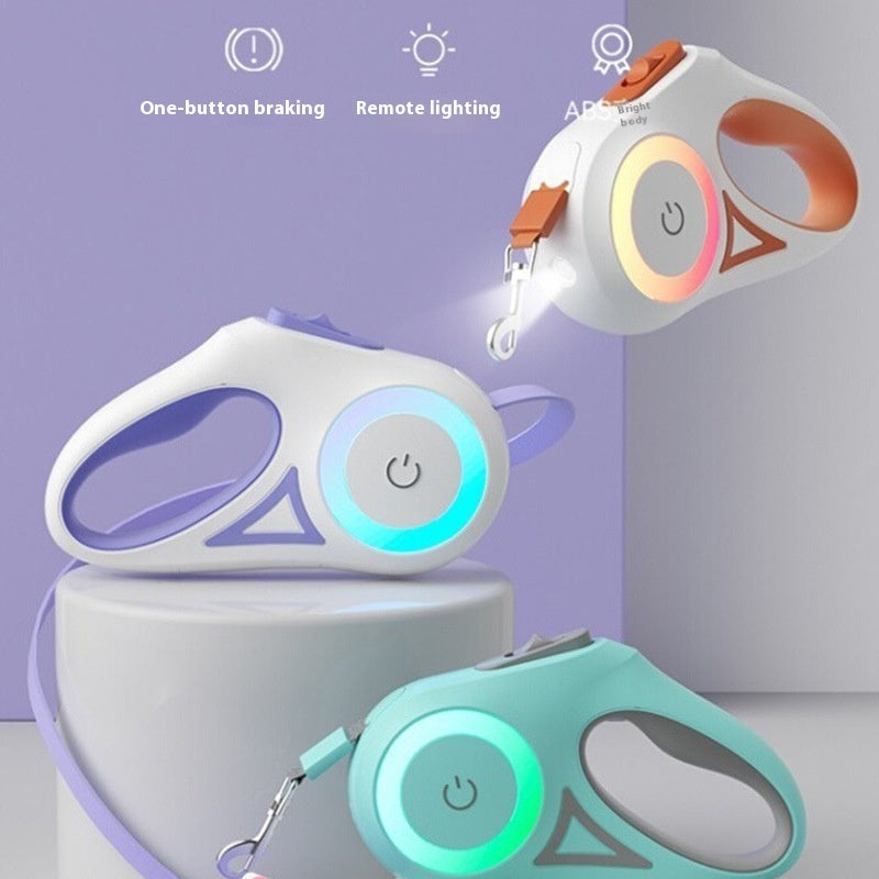 Retractable Leash And Dog Leash Dog Collar Spotlight Automatic Pet Dog Cat Traction Rope For Small Medium Dogs Pet Product