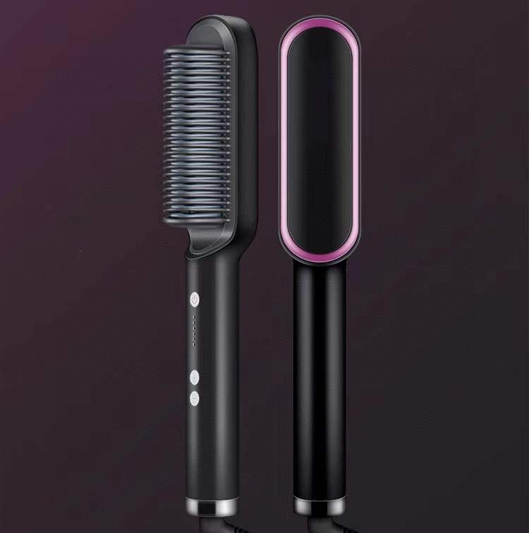 Hair Straightener Hot Comb Negative Ion Curling Tong Dual-purpose Electric Hair Brush New 2 In 1