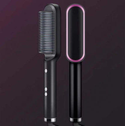 Hair Straightener Hot Comb Negative Ion Curling Tong Dual-purpose Electric Hair Brush New 2 In 1