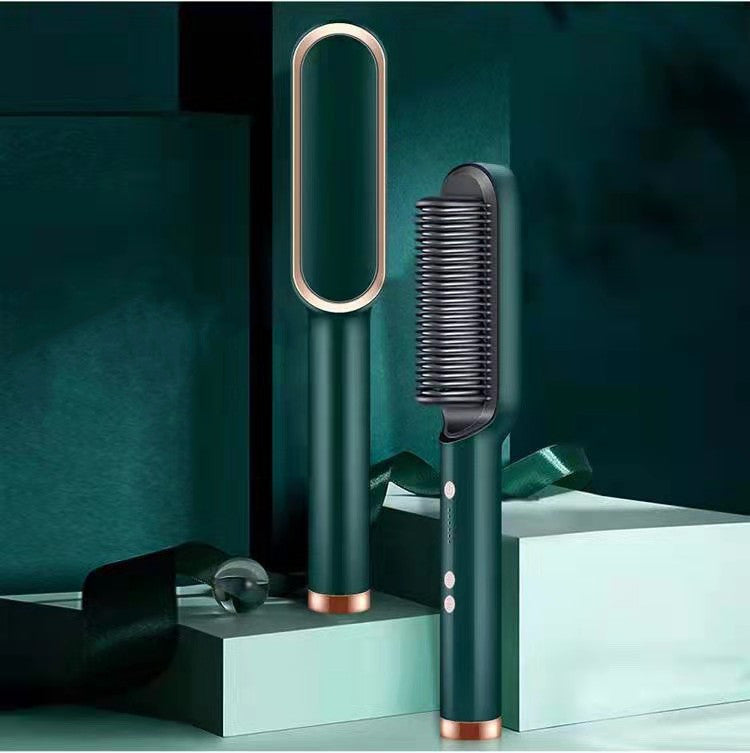 Hair Straightener Hot Comb Negative Ion Curling Tong Dual-purpose Electric Hair Brush New 2 In 1