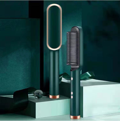 Hair Straightener Hot Comb Negative Ion Curling Tong Dual-purpose Electric Hair Brush New 2 In 1