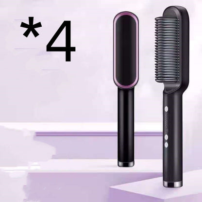 Hair Straightener Hot Comb Negative Ion Curling Tong Dual-purpose Electric Hair Brush New 2 In 1