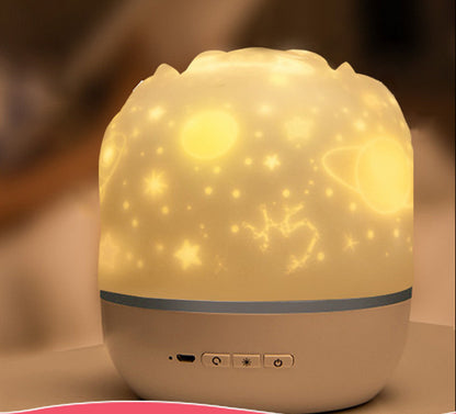 Music Projector Night Light with BT Speaker Chargeable Universe Starry Sky Rotate LED Lamp Colorful Flashing Star