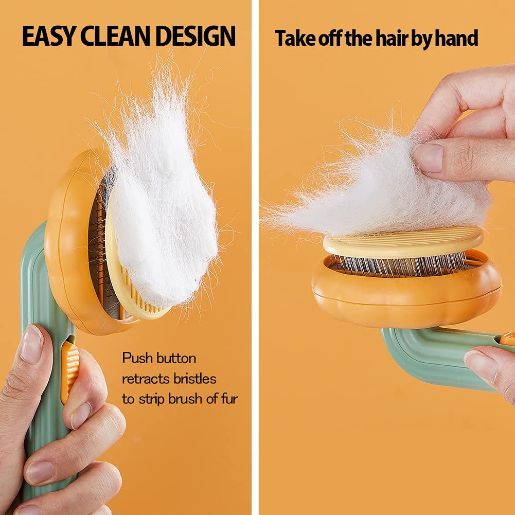 Pet Grooming Self Cleaning Slicker Brush Dogs Cats Puppy Rabbit, Cat Brush