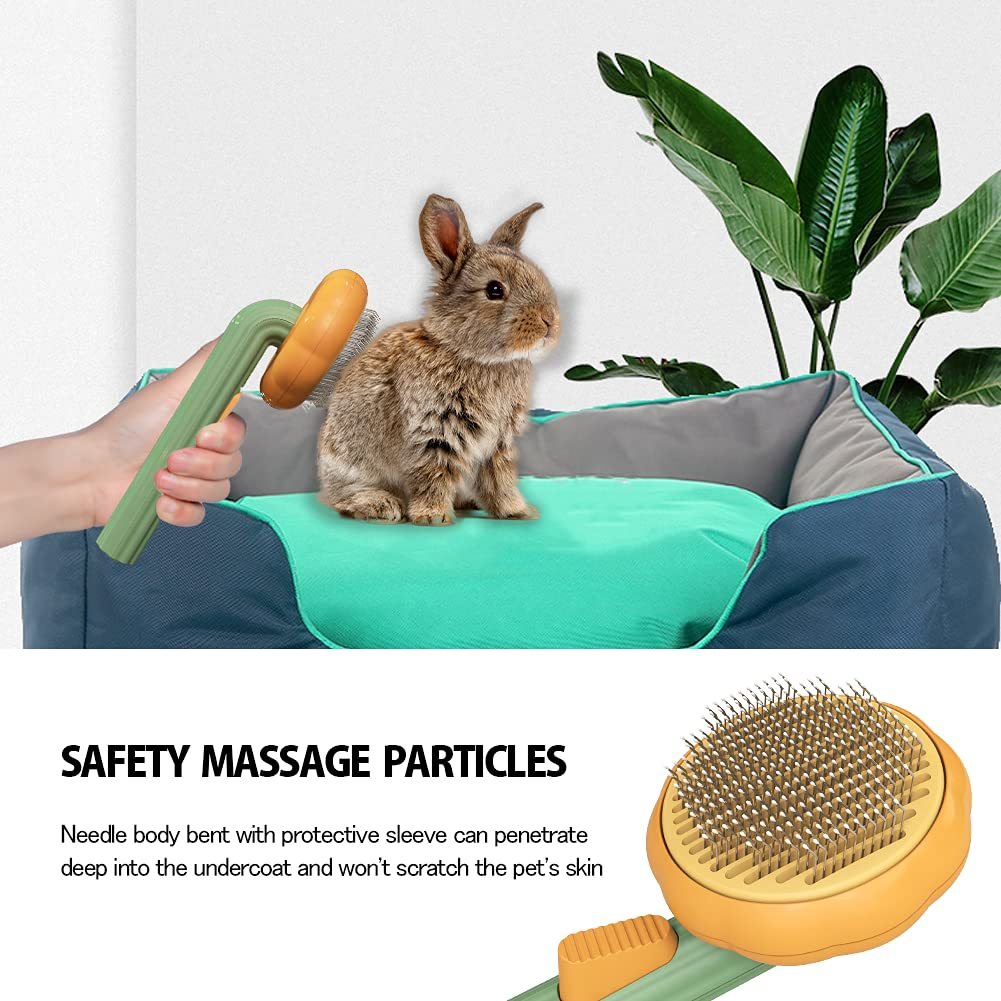 Pet Grooming Self Cleaning Slicker Brush Dogs Cats Puppy Rabbit, Cat Brush