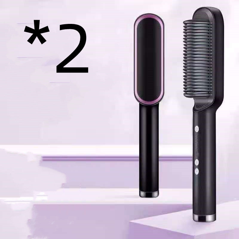 Hair Straightener Hot Comb Negative Ion Curling Tong Dual-purpose Electric Hair Brush New 2 In 1