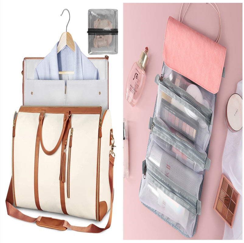 Women's Waterproof Large Capacity Handbag Folding Travel Duffle Bag Suit Bag