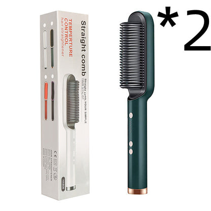 Hair Straightener Hot Comb Negative Ion Curling Tong Dual-purpose Electric Hair Brush New 2 In 1