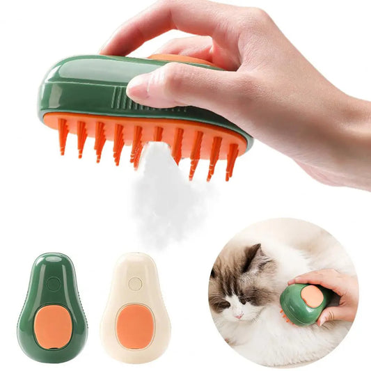 Cat Steamy Brush Cat Dog Grooming Comb Electric Self Cleaning Steam Cat Brush For Massage Avocado Shape Pet Spray Cat Grooming