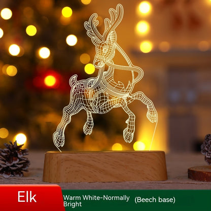 3D LED Christmas Night Light - Acrylic Holiday Lamp for Kids & Home Decor