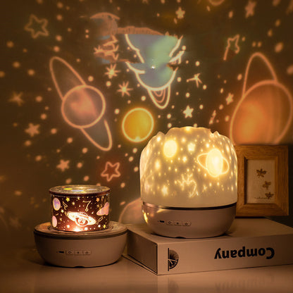 Music Projector Night Light with BT Speaker Chargeable Universe Starry Sky Rotate LED Lamp Colorful Flashing Star