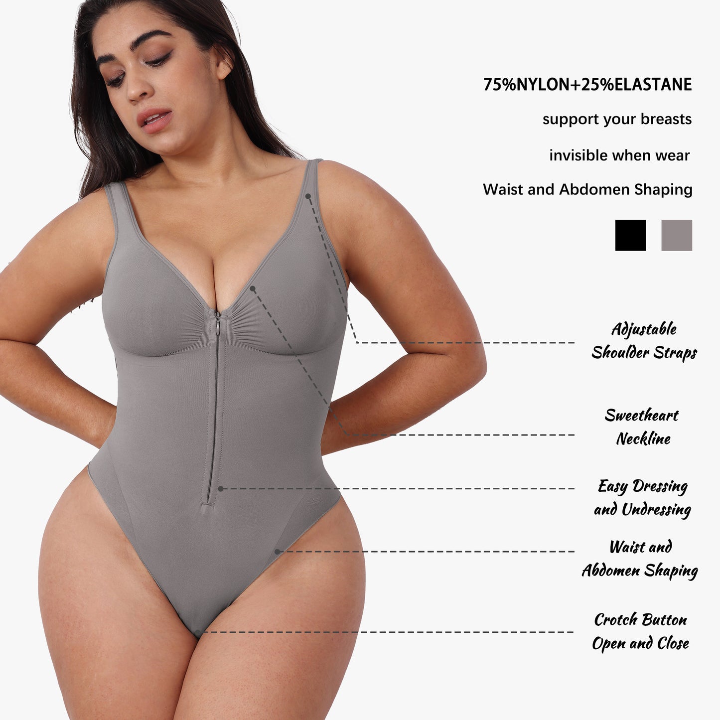 Women's Underwear Bodysuit Corset Body Shaper Waist Shaper Shapewear Woman Post-Surgical Slimming Zip Jumpsuit