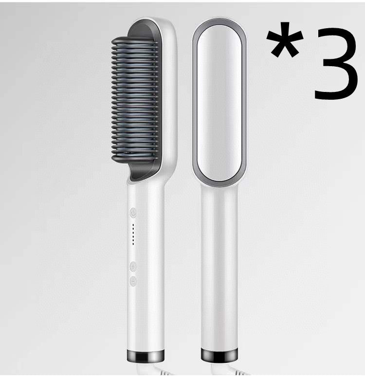 Hair Straightener Hot Comb Negative Ion Curling Tong Dual-purpose Electric Hair Brush New 2 In 1