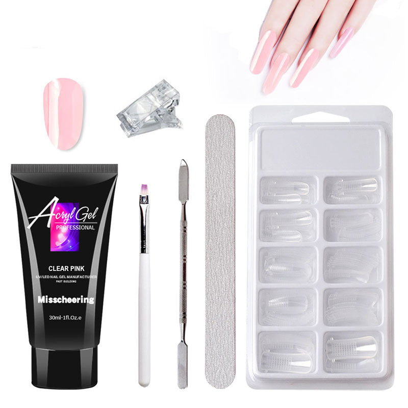 Nail Art Painless Extension Gel Without Paper Holder Quick Model Painless Crystal Gel Set