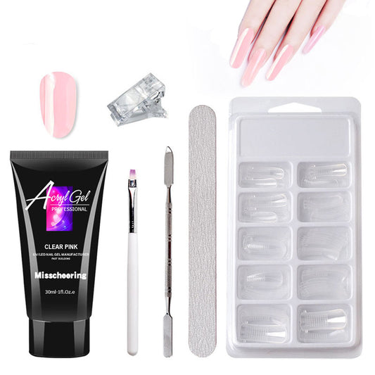 Nail Art Painless Extension Gel Without Paper Holder Quick Model Painless Crystal Gel Set