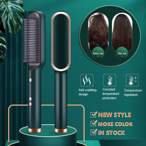 Hair Straightener Hot Comb Negative Ion Curling Tong Dual-purpose Electric Hair Brush New 2 In 1