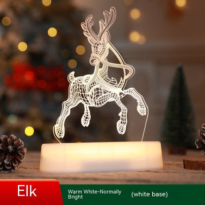 3D LED Christmas Night Light - Acrylic Holiday Lamp for Kids & Home Decor