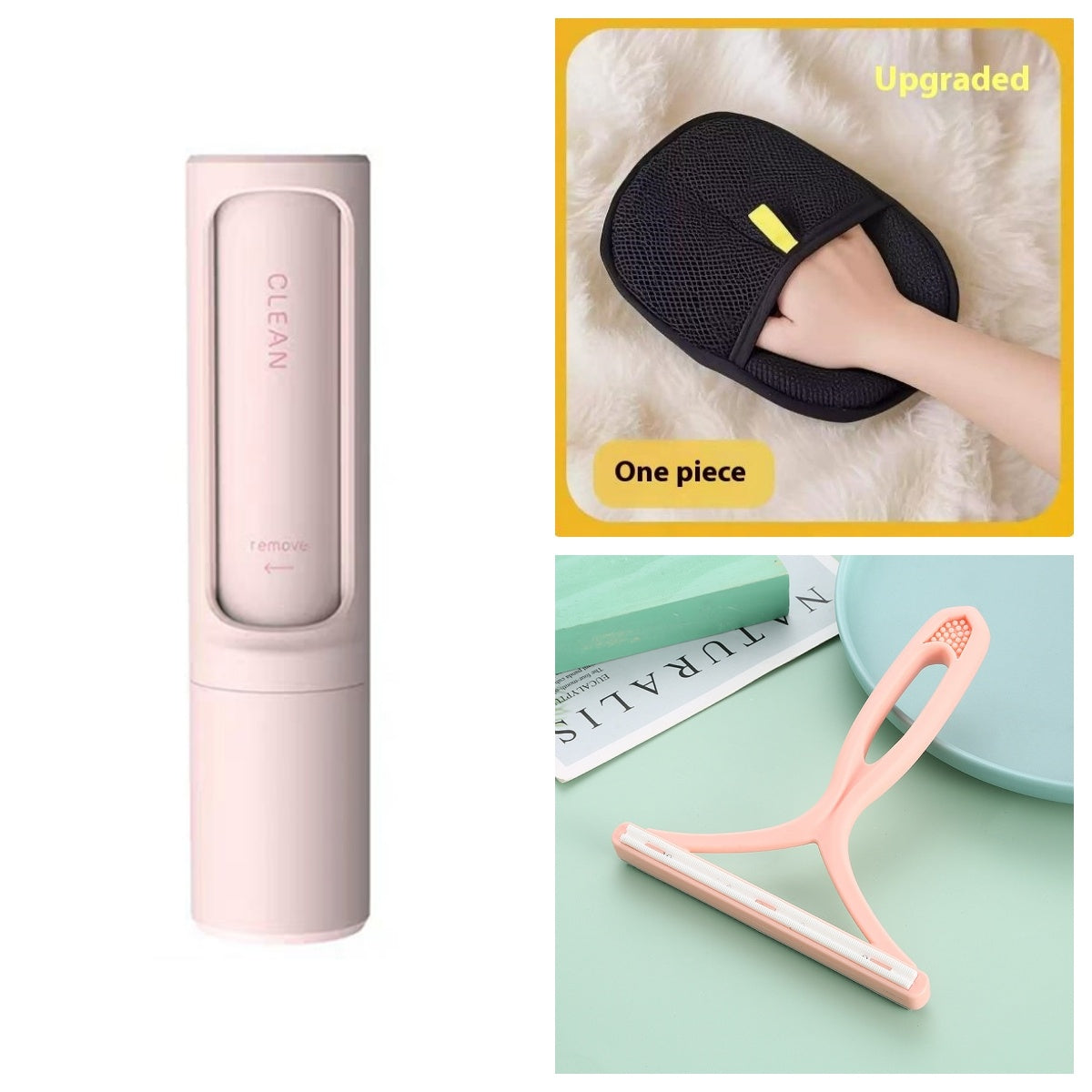 Reusable Pet Hair Remover Brush Lint Roller Portable Effective Self Cleaning Tool