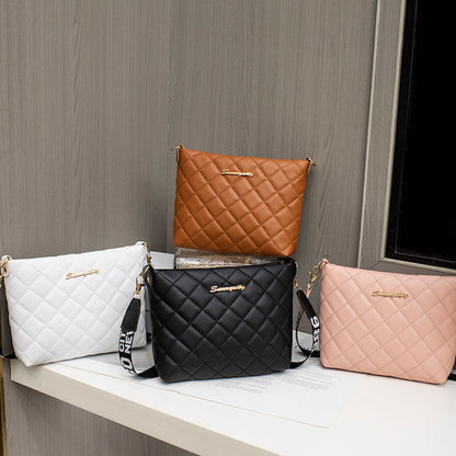 Women Trend Lingge Embroidery Female Shoulder Bags Fashion Chain Ladies Crossbody Purse