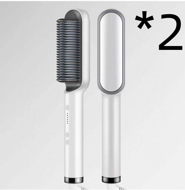 Hair Straightener Hot Comb Negative Ion Curling Tong Dual-purpose Electric Hair Brush New 2 In 1