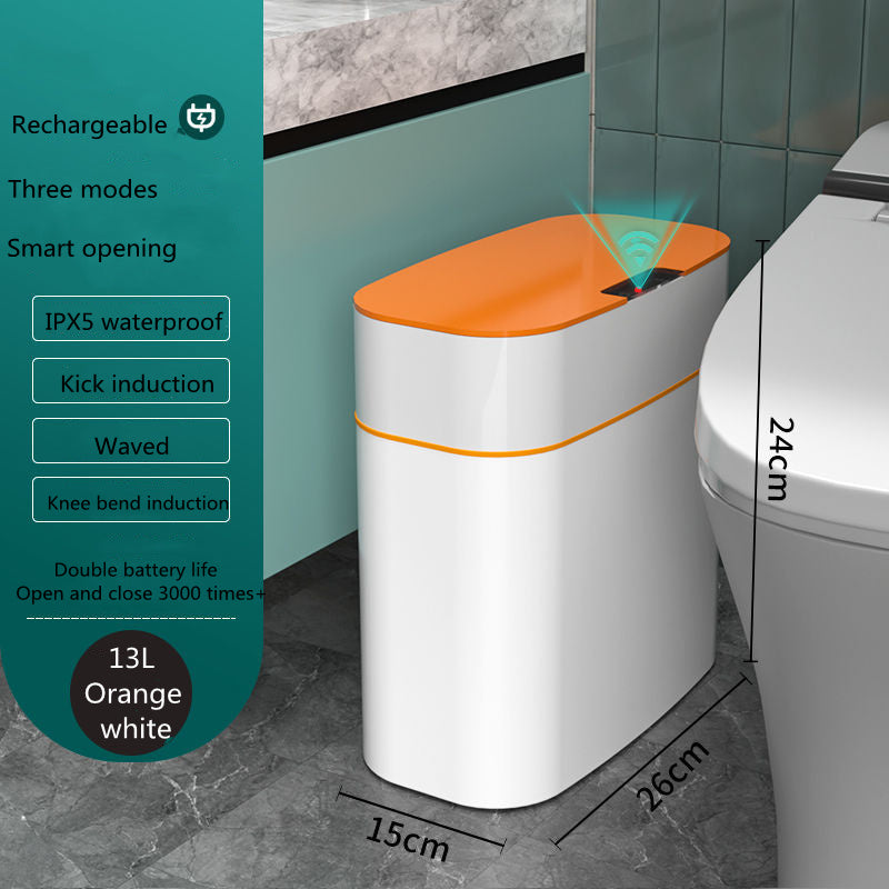Automatic Smart Dustbin  Smart Trash Can With Lid For Bedroom And Living Room Kitchen Storage Box Trash Can Induction Small Car Box Smart Trash Bin
