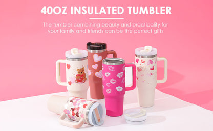 Stainless Steel Coffee Cup 1200ML Spill Proof Vacuum Tumbler With Lid Tapered Mug Gifts For Valentine Lover Suitable For Car Gym Office Travel