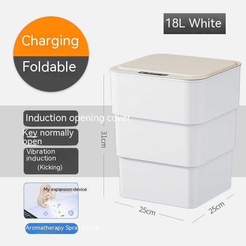 Automatic Smart Dustbin  Smart Trash Can With Lid For Bedroom And Living Room Kitchen Storage Box Trash Can Induction Small Car Box Smart Trash Bin