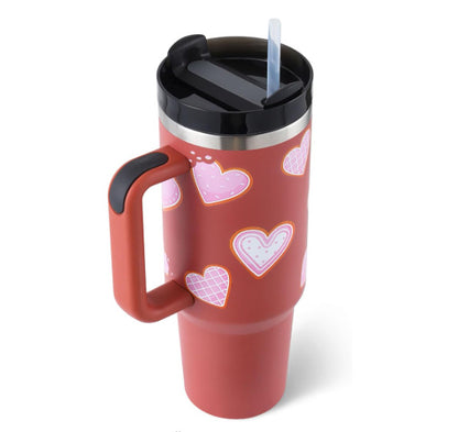Stainless Steel Coffee Cup 1200ML Spill Proof Vacuum Tumbler With Lid Tapered Mug Gifts For Valentine Lover Suitable For Car Gym Office Travel