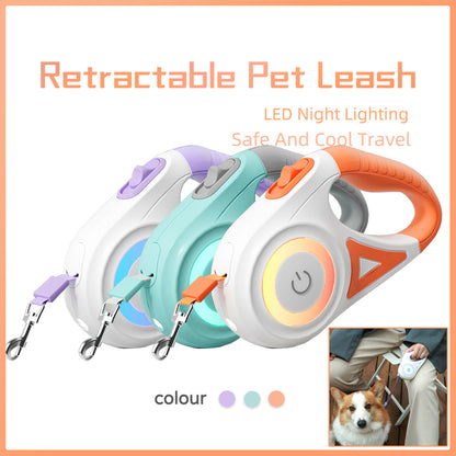 Retractable Leash And Dog Leash Dog Collar Spotlight Automatic Pet Dog Cat Traction Rope For Small Medium Dogs Pet Product
