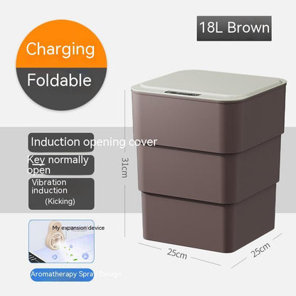 Automatic Smart Dustbin  Smart Trash Can With Lid For Bedroom And Living Room Kitchen Storage Box Trash Can Induction Small Car Box Smart Trash Bin