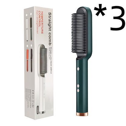 Hair Straightener Hot Comb Negative Ion Curling Tong Dual-purpose Electric Hair Brush New 2 In 1